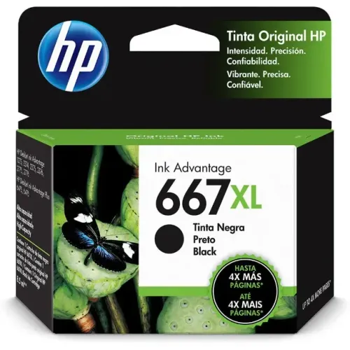 Cartucho HP 667XL Preto 3YM81AL Advantage ORIGINAL