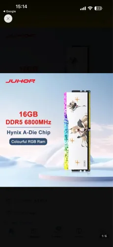 Pente de memória Gamer 16 gb 6800MHz.