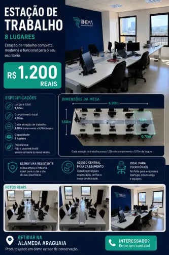 Estação de trabalho 8 lugares