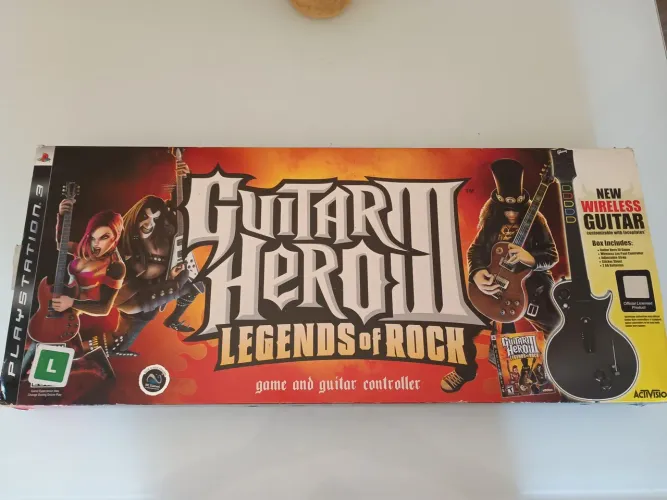 Guitarra PS3 com 2 jogos guitar hero