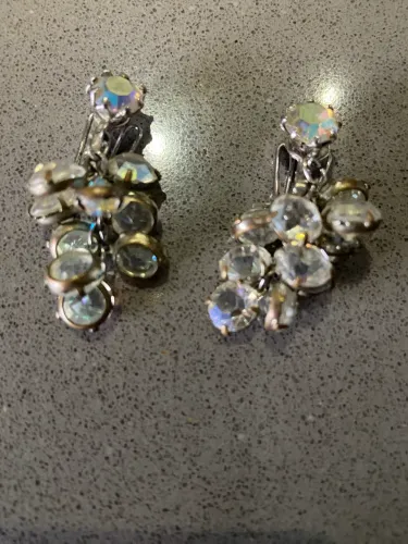 Brincos vintage de cristais de pressão