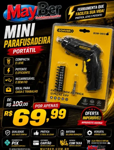 Mini parafusadeira portátil