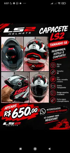 Capacete praticamente novo