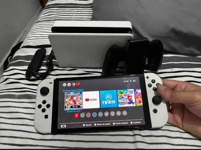 Nintendo Switch OLED Branco Completo - 1800
