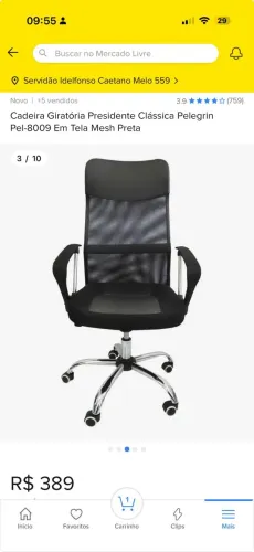 Cadeira de escritório usada