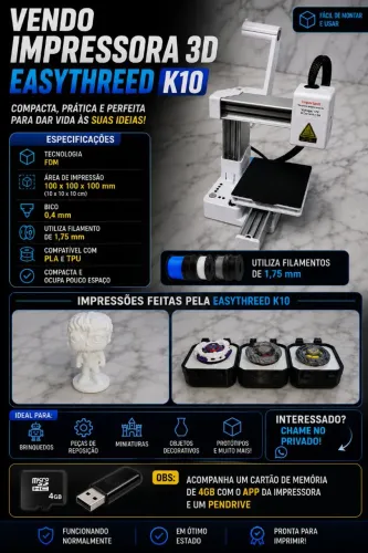 Vende-se impressora 3d EasyThreed k10