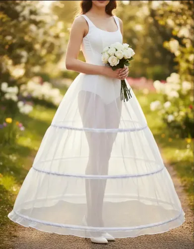Vestido de casamento, buquê e saiote para o vestido! Tudo novinho.
