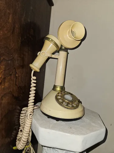 ? Telefone Antigo de Pedestal Vintage - Funcionando