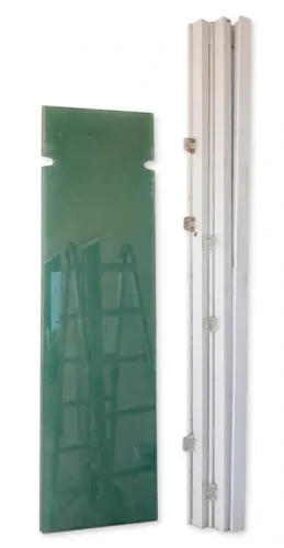 Guarda Corpo vidro temperado verde 8mm com perfil alumínio - 3Peças seminovo