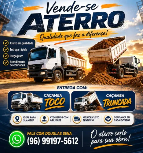 Vendo aterro caçamba toco e caçamba truncada