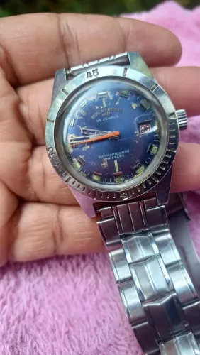 RELOGIO DIVER VINTAGE MOUNT ROYAL AUTOMÁTICO SWiSS MADE 25 RUBIS 25 