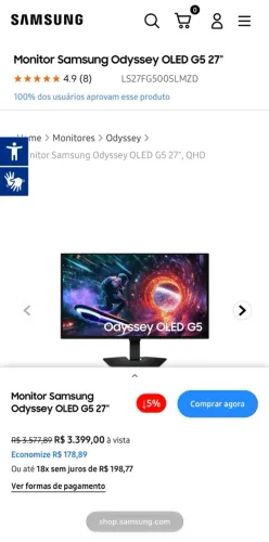 Monitor OLED Samsung G5 QHD 180Hz