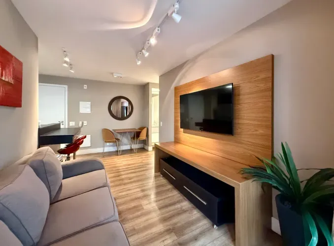 Apartamento mobiliado para alugar no Cube Campo Belo com 1 dormitório próx. metrô, Aeropor