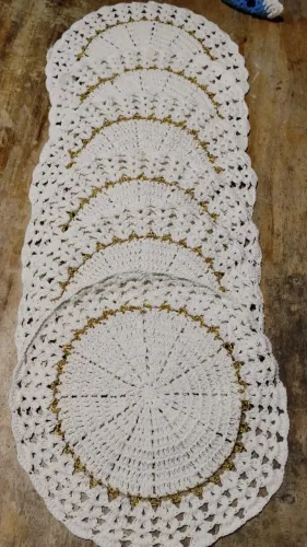 Sousplat de Crochê - KIT com 6 (Forrinhos de Mesa)