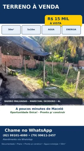 Terreno 5 por 10 metros