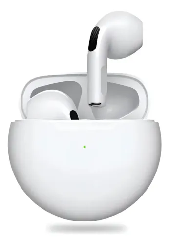 Fone Sem Fio Branco TWS Pro 6 Bluetooth Estilo AirPods com Case de Carregamento