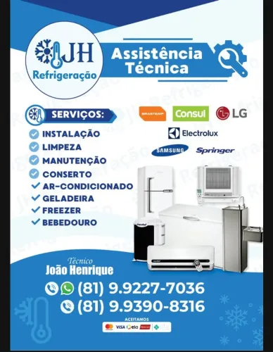 Conserto e instalação de Ar condicionado, geladeira, bebedouro, freezer