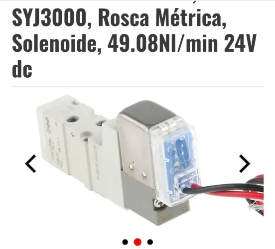 Válvula SYJ3000, Rosca Métrica, Solenoide, 49.08Nl/min 24V dc