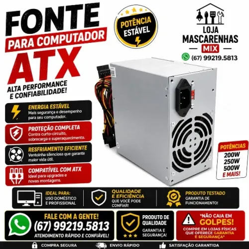 Fonte Para Computador 200w COD: 0102