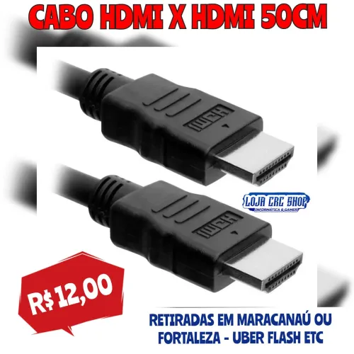 Cabo Hdmi 1.4 Rpc 50Cm TV, Conversor Etc