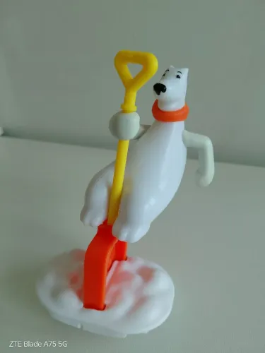 Kinder maxi surpresa Ferrero Urso polar girando em cima da pá importado da Espanha