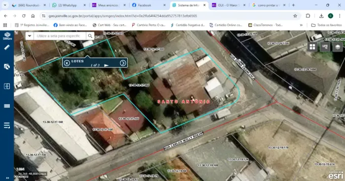 Excelente terreno de esquina de 2.900m2 no Santo Antônio, Joinville/SC