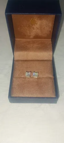 Brincos Stud Princess Moissanite Premium 1.2 CT