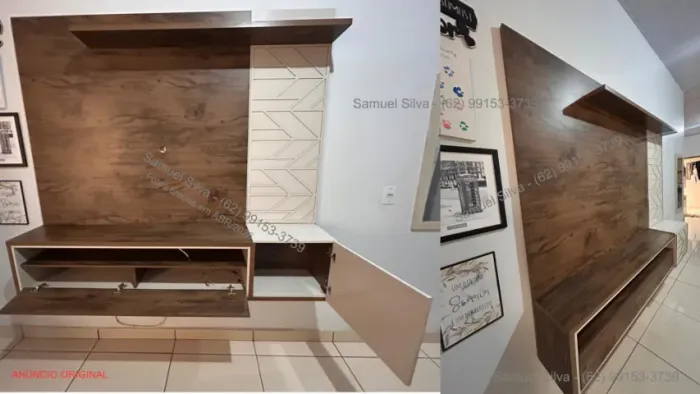 PAINEL PARA TV COM RACK SUSPENSO - MODERNO, ELEGANTE E MUITO CONSERVADO