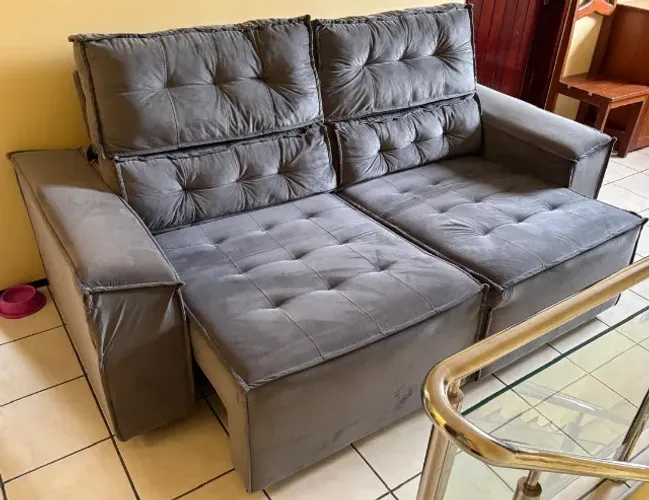 Sofá 3 Lugares Retrátil Reclinável