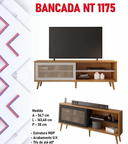 Sala bancada rack pra t.v 60"