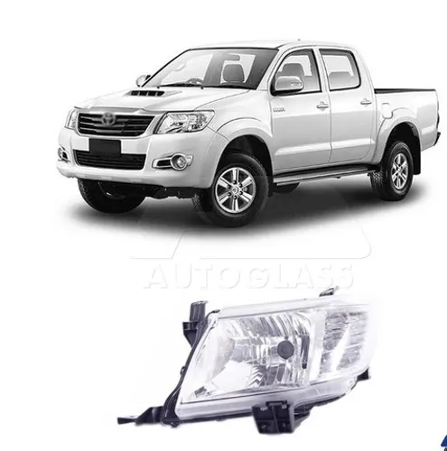 Farol principal Toyota Hilux Sw4 2012 a 2015 esquerdo cromado Depo.