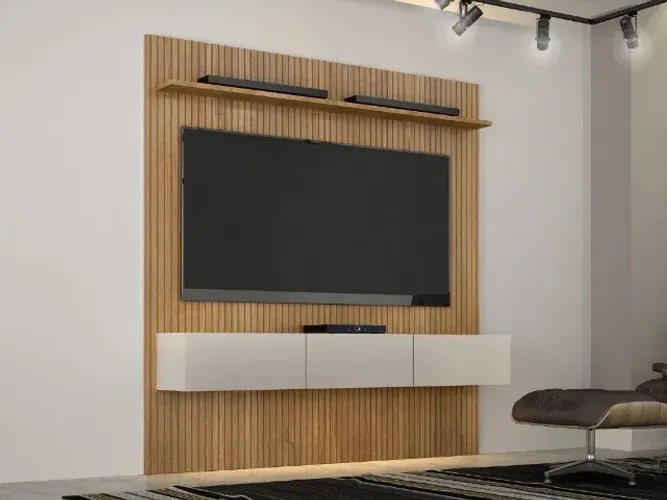 Home Suspenso Curitiba Até 70 Polegadas Cinamomo/Off White Até 12x Sem Juros