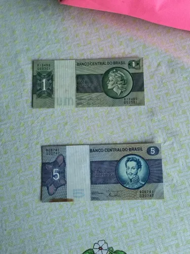 Moedas Antiga Brasileira - 1 Cruzeiro e 5 Cruzeiros