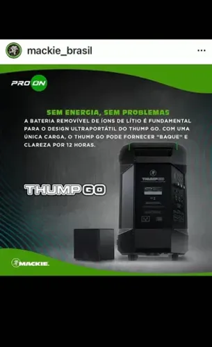 Caixa de som portátil com bateria de 12 horas - Mackie Thump Go 8?