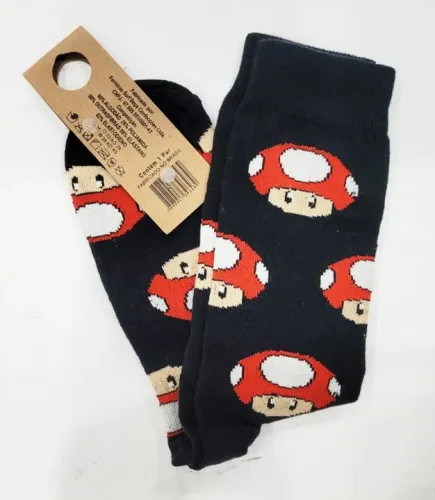 Par de Meias Cogumelo Super Mario (Original FSB)