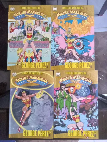 Série em Quatro HQs da Mulher Maravilha por George Perez lendas do universo DC