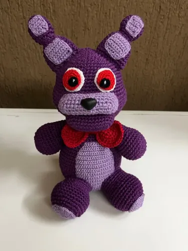 PRONTA ENTREGA Coelho Bonnie Five Nights at Freddys em Crochê Amigurumi Jogo Pelúcia