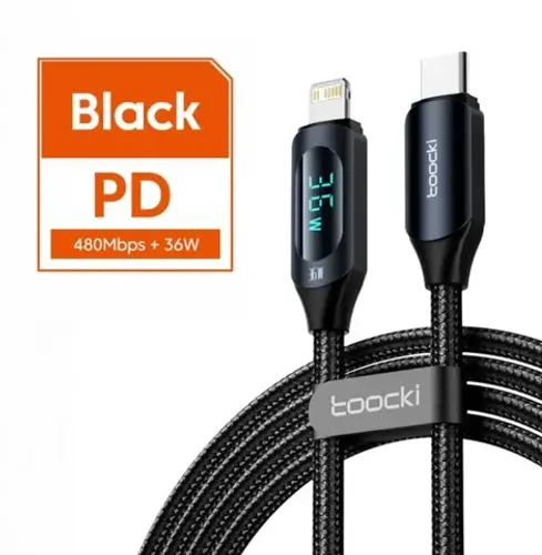 Cabo Toocki Turbo Charger 36w Tipo C -Apple Iphone,Ipad Extra Rápido Forte