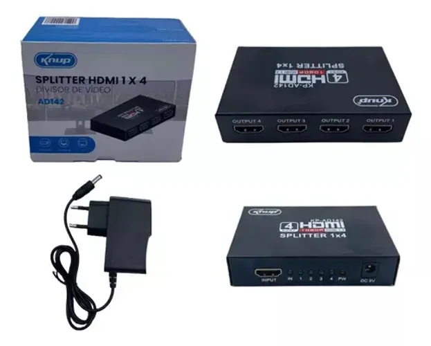 switch hdmi splitter distribuidor hdmi 1 para 4 divisor ad142