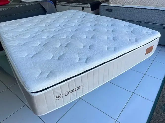 Liquida Estoque! Colchão Queen Size Novo Molas Ensacadas Pillow Top Confortável em 10x
