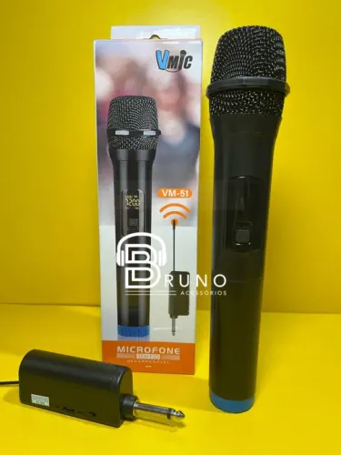 Microfone sem fio recarregavel 