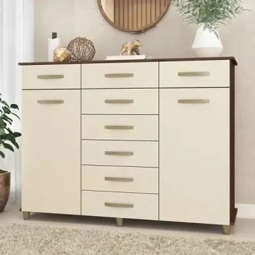 Cômoda moderna com gavetas e design elegante