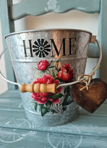 Cachepot balde decorado