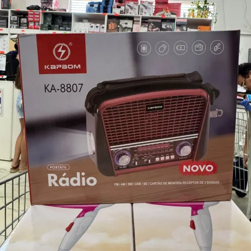 Rádio FM retrô com lanterna bluetooth USB 