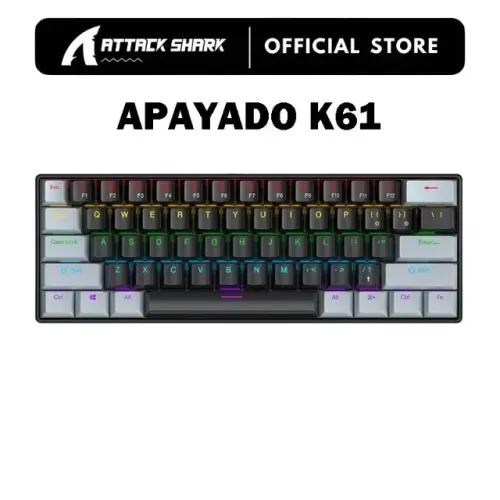 Teclado Mecânico Com Fio APAYADO K61 Mini Portátil 60 % Phantom RGB De 61 Teclas
