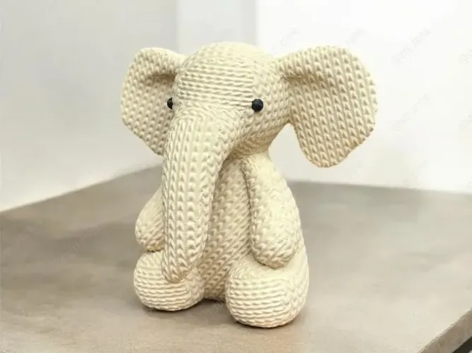 Elefante efeito crochê