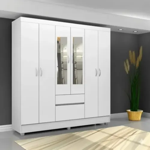 Guarda roupa de casal cm 6 portas e espelho  (gett moveis)