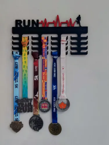 Quadro de medalhas de madeira (Run)