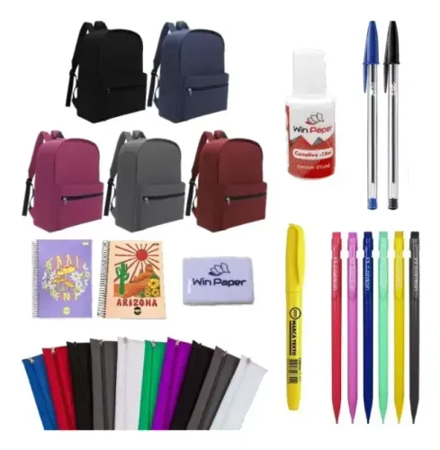 Kit Material Escolar Faculdade Cursinho Ensino Universitario curso