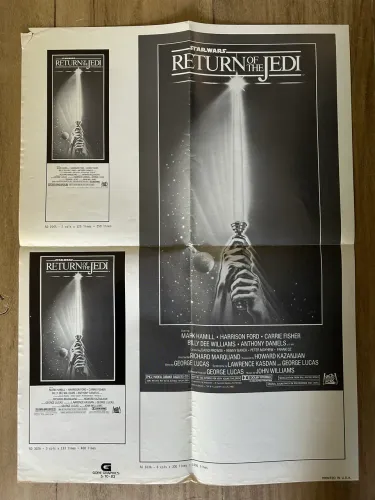 Rara prova gráfica original de publicidade do filme RETORNO DE JEDI (1983) / Star Wars